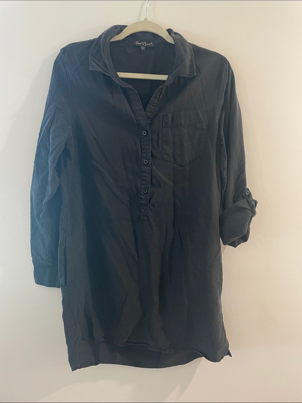Velvet Heart Black Button-Front Tunic Dress